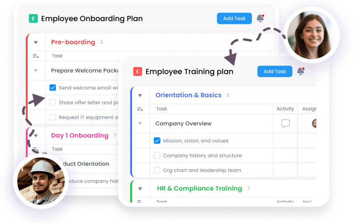 An employee onboarding plan banner