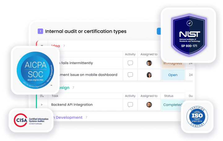 An internal audit or certification banner